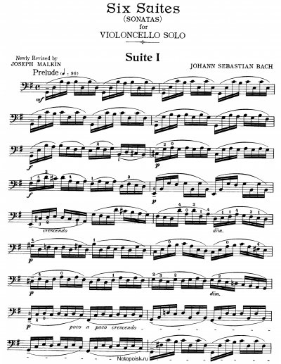 Präludium aus der Suite für Violoncello solo Nr. 1 G-Dur